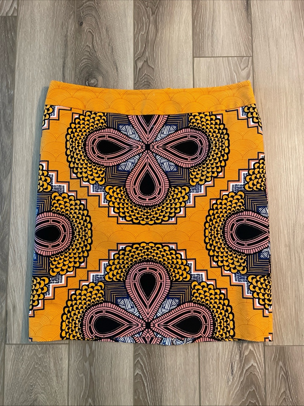 Maeve Anthropologie Women’s 12 Orange Black Pink Geometric Print Mini Skirt